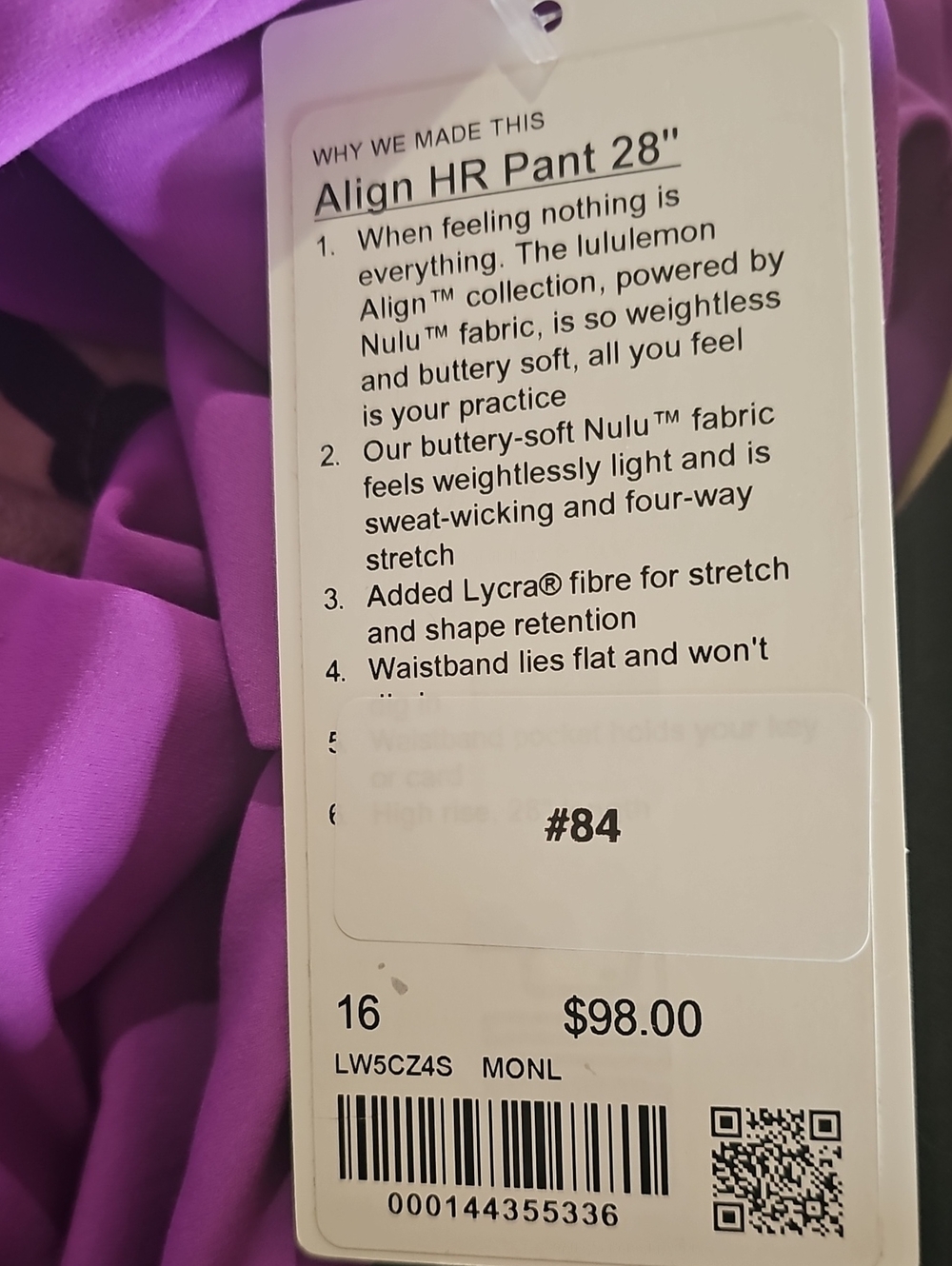 lululemon athletica Align HR Pant 28" - Moonlit Magenta
